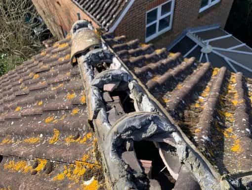 This is a photo of a roof needing repairs in Hastings