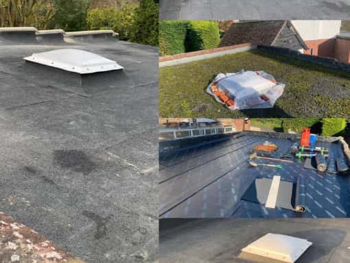 this is a photo of a flat roof installation in Hastings. Installation carried out by Hastings Roofing Services